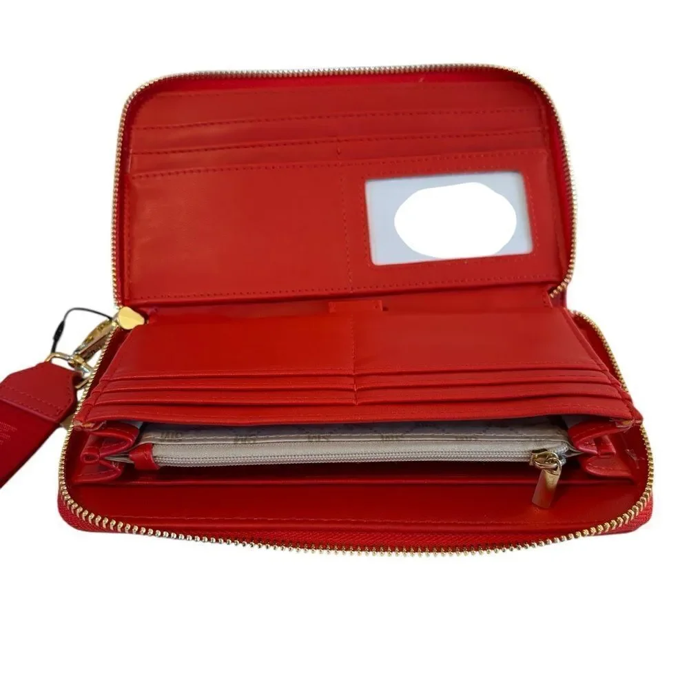 Steve Madden Year of the Snake Red Wallet/Wristlet with Floral Design.